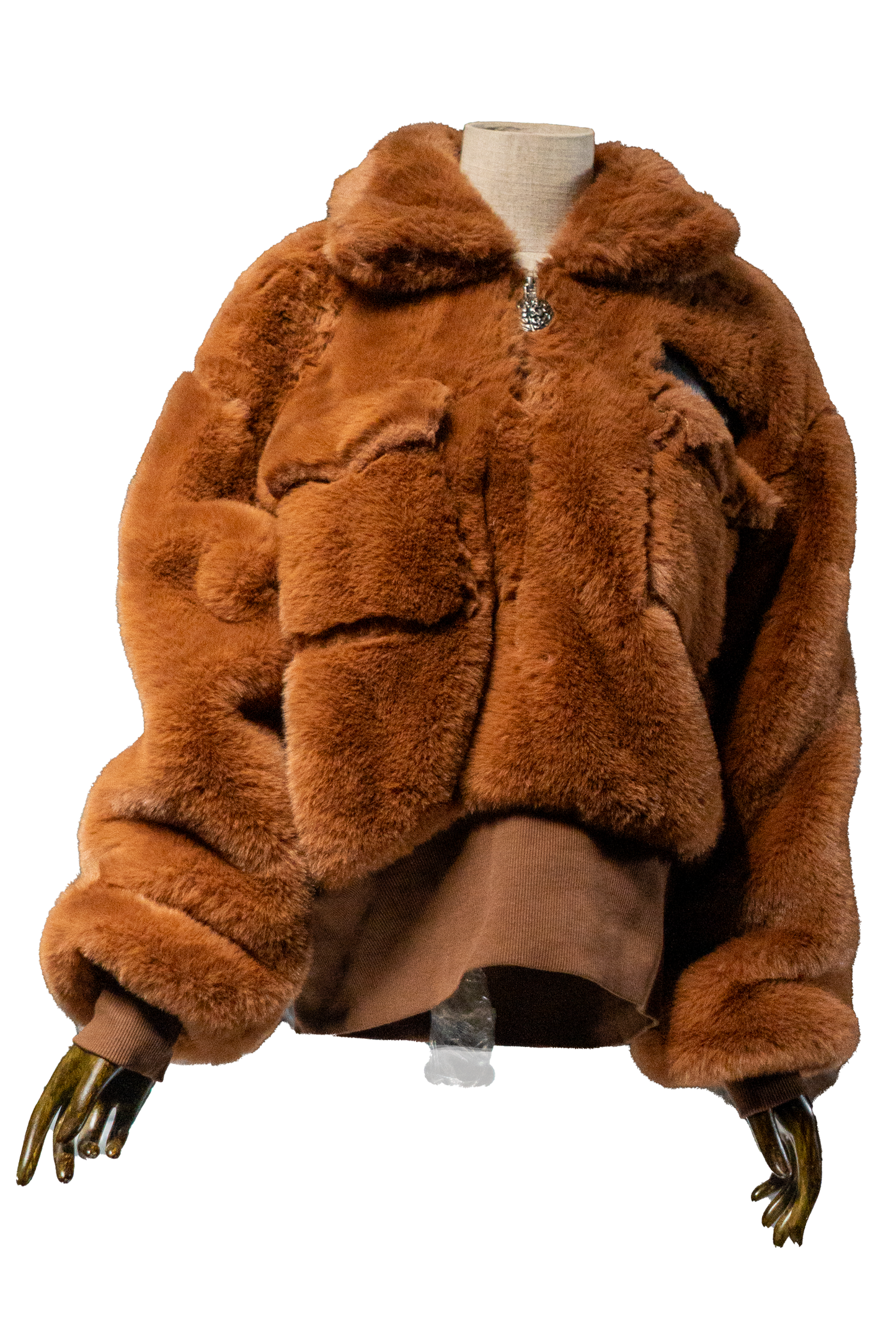 Brown Fur Half-zip