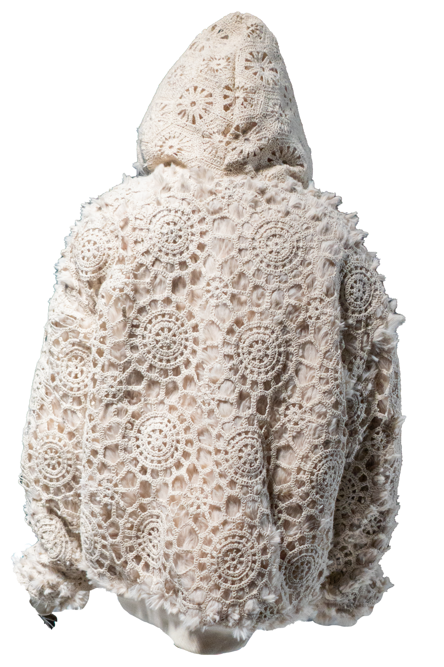Hand knit Fur Zip-up