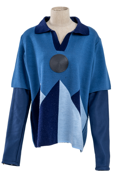 Pyramids Knitted Polo Biscuit Sleeves