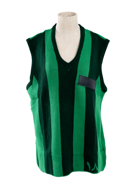 Green Knitted and Jacquard Vest