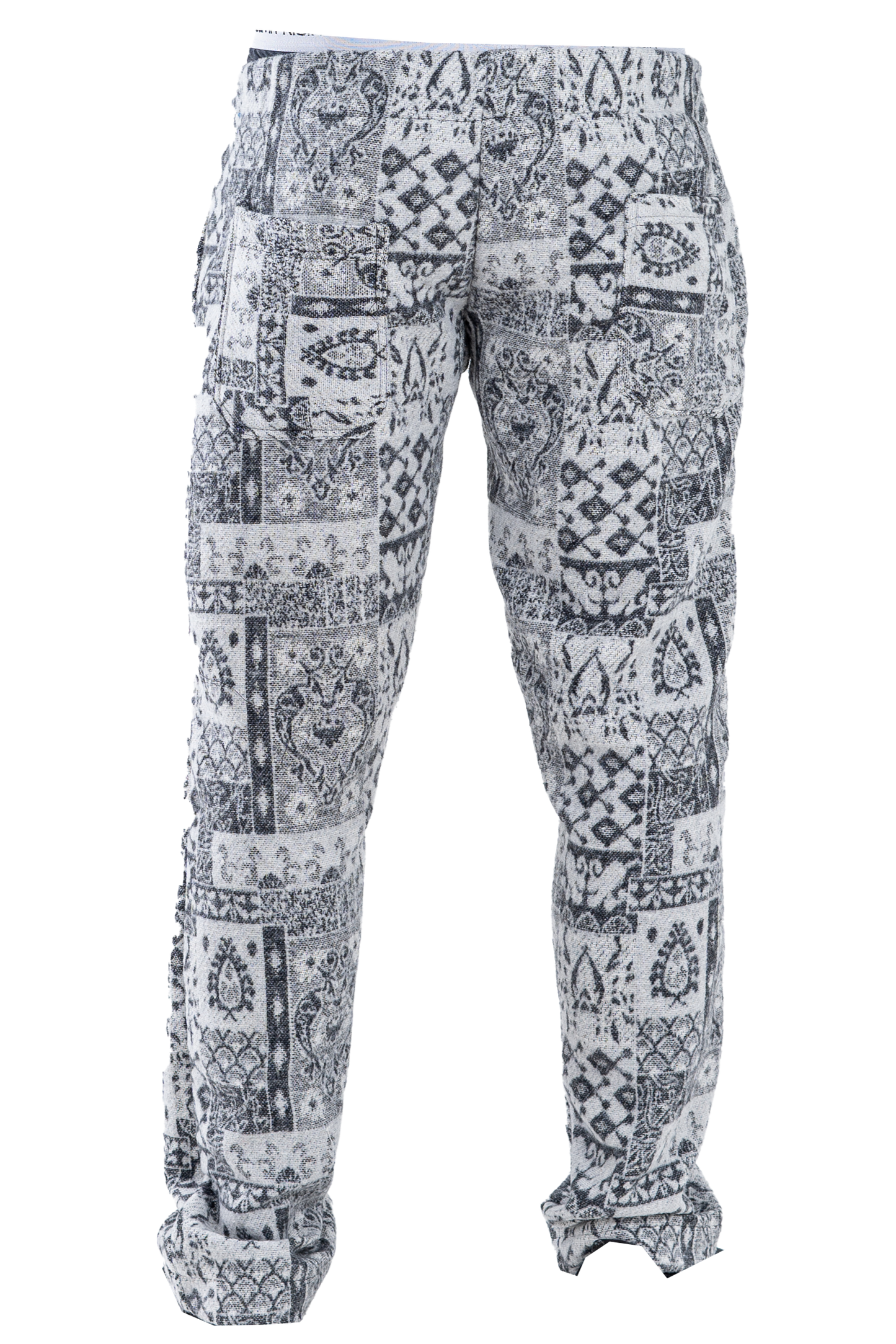 Gray/White Patterned Pants