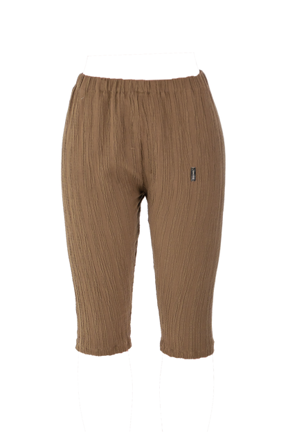 Brown Textured Capri