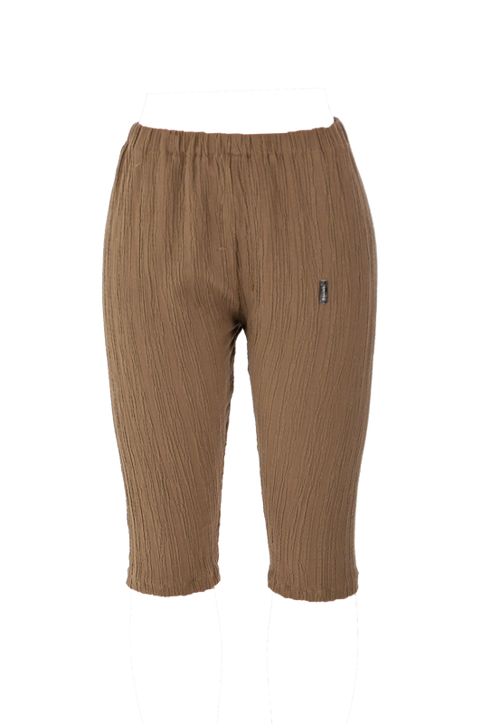 Brown Textured Capri