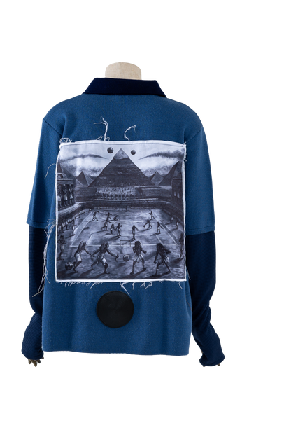 Pyramids Knitted Polo Biscuit Sleeves