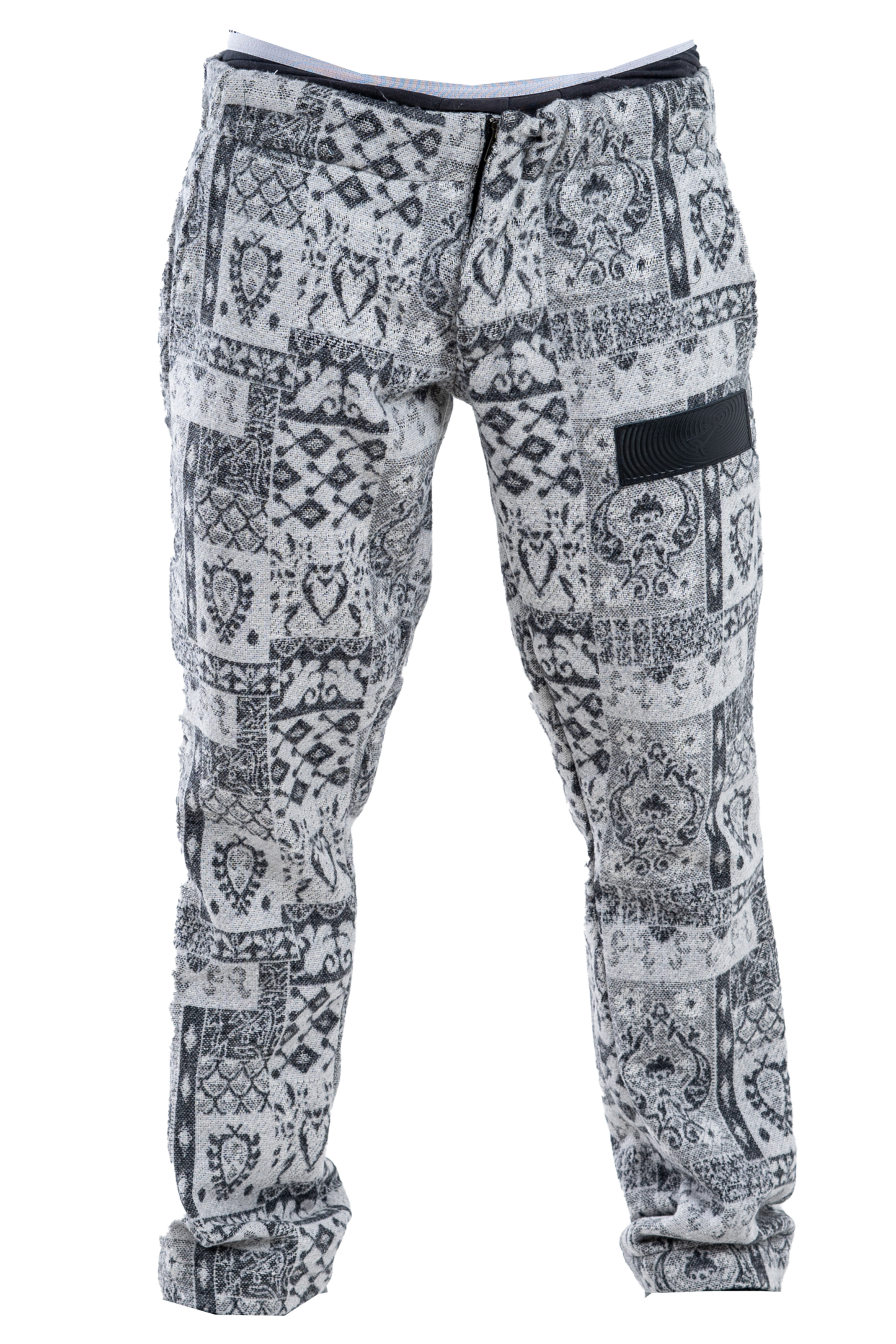 Gray/White Patterned Pants