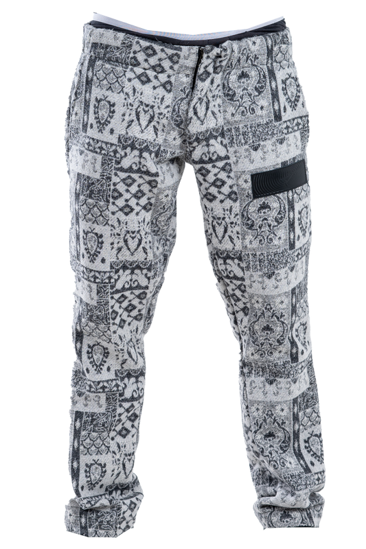 Gray/White Patterned Pants