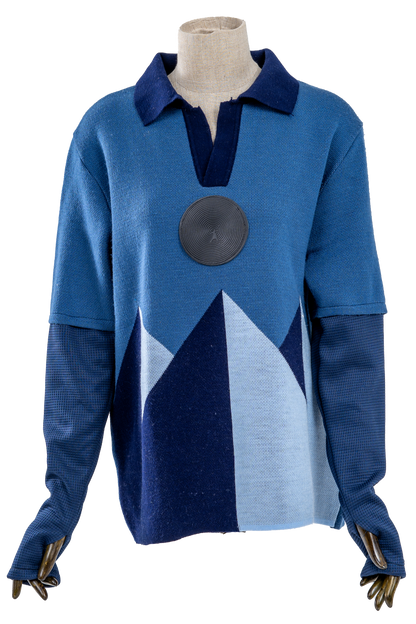 Pyramids Knitted Polo Biscuit Sleeves