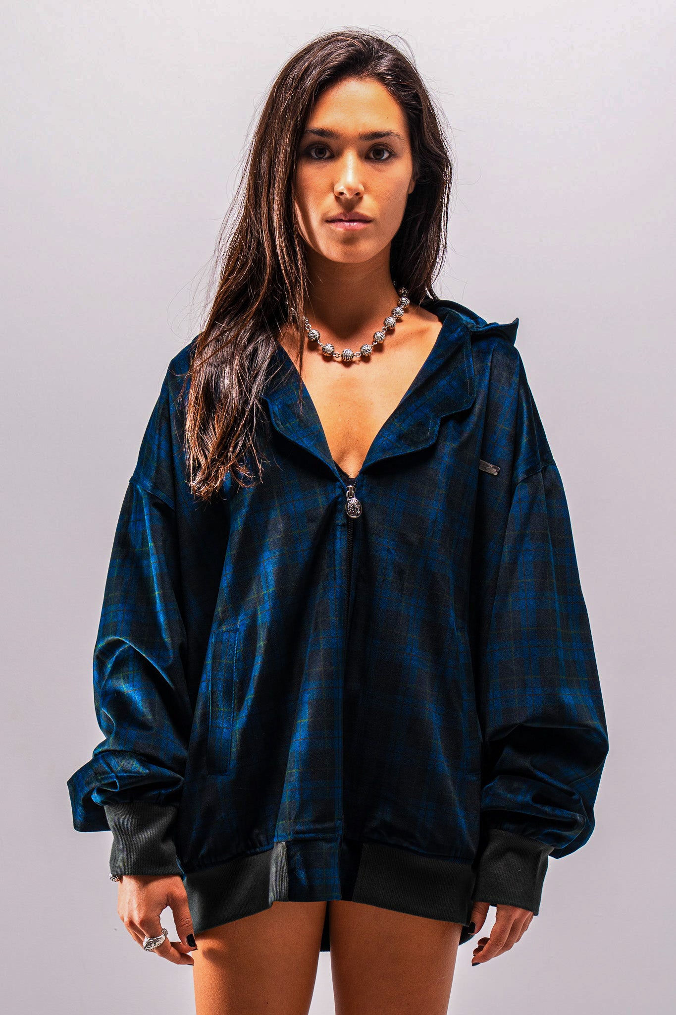 Cortex Collar Velvet Zip-up
