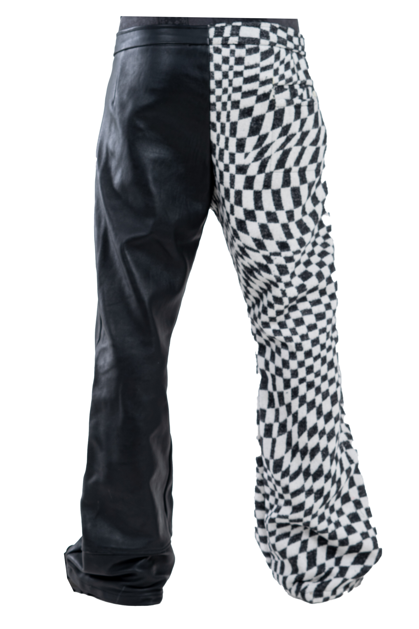 Genuine Leather Checkered Pants