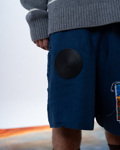 Knitted navy Shorts