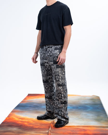 Black Patterned Pants