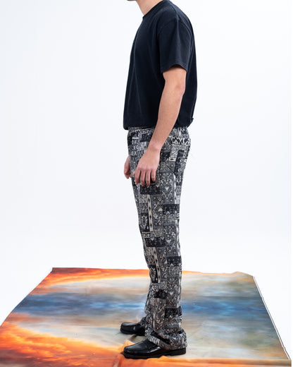Black Patterned Pants