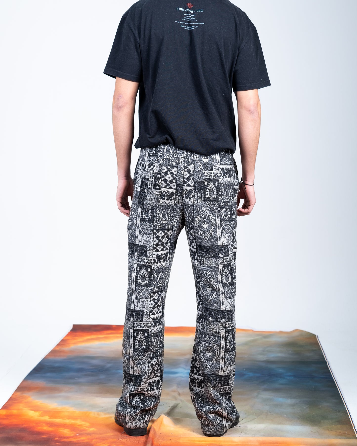 Black Patterned Pants