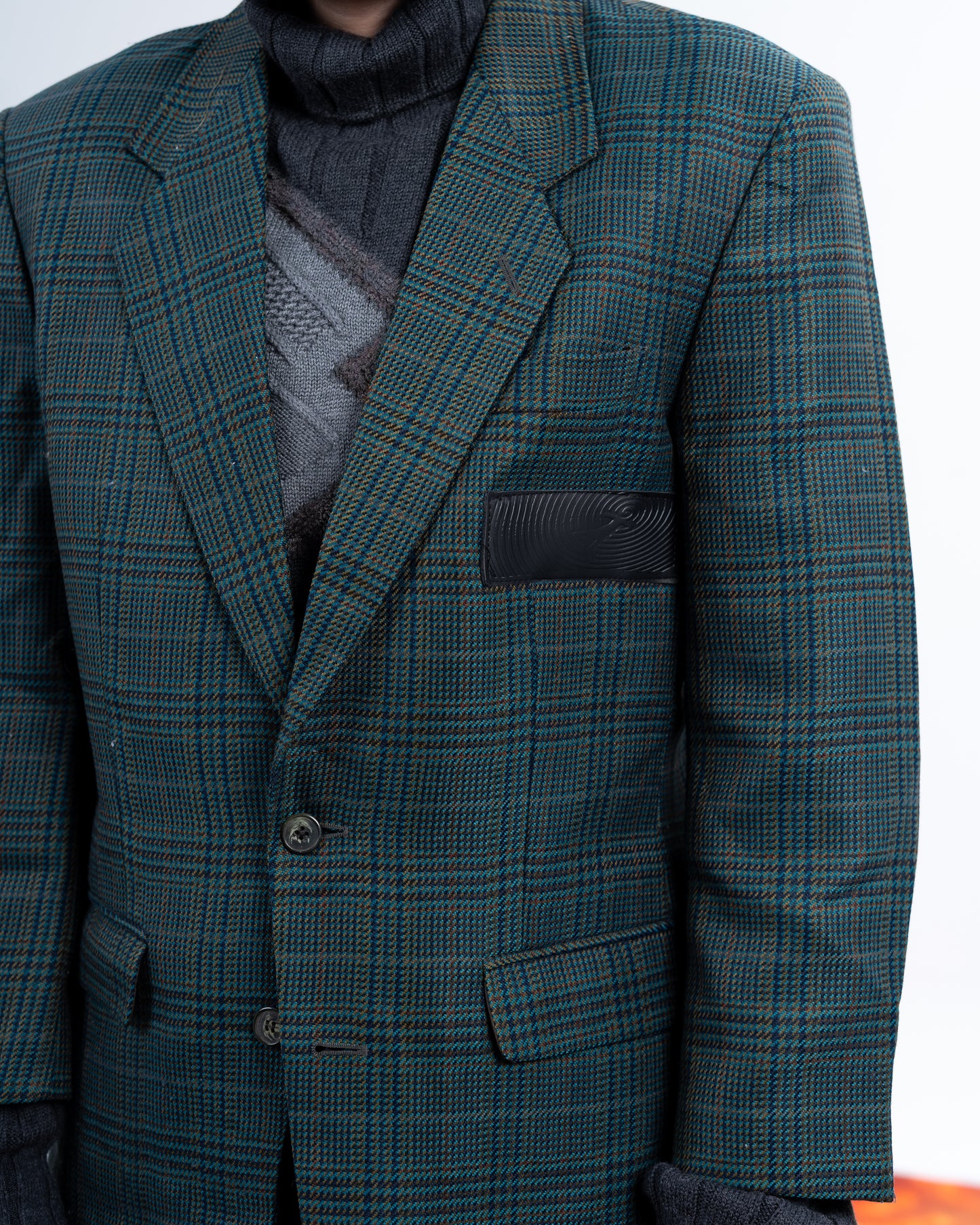 Green/Navy Blazer with Patch