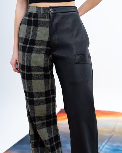 Genuine leather Green Pants