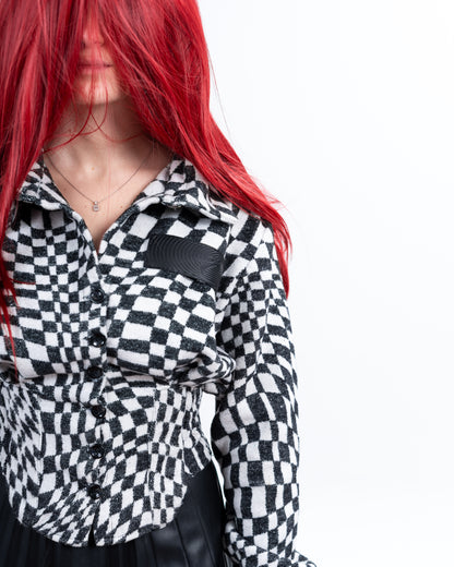 Cropped Checkered Shirt