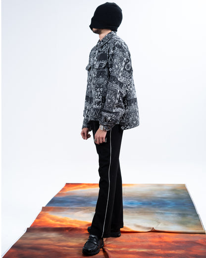 Black/White Patterned Jacquard Shirt