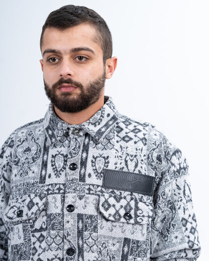 Gray/Black Patterned Jacquard shirt