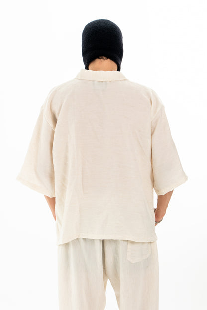 The Pleated Linen Polo