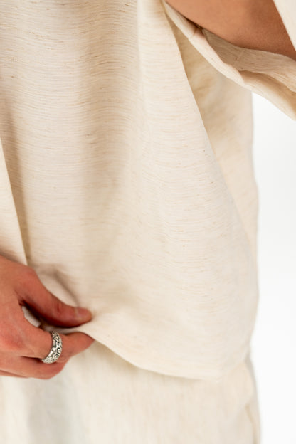 The Pleated Linen Polo