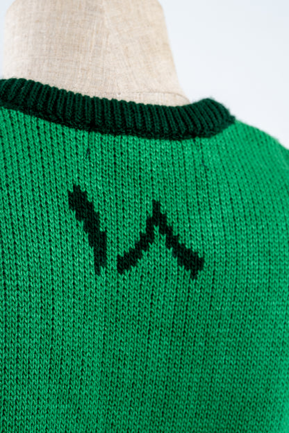 Green Knitted & Jacquard Vest