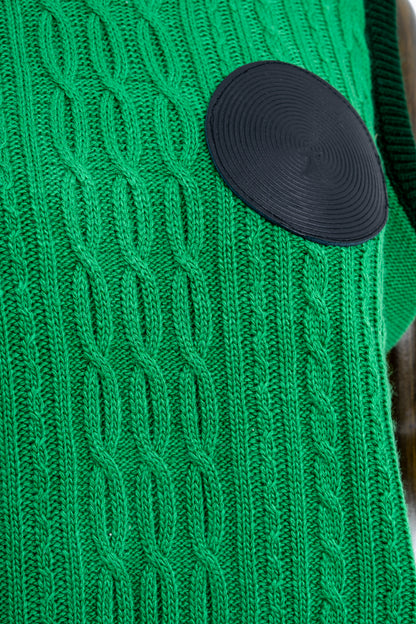 Green Knitted & Jacquard Vest