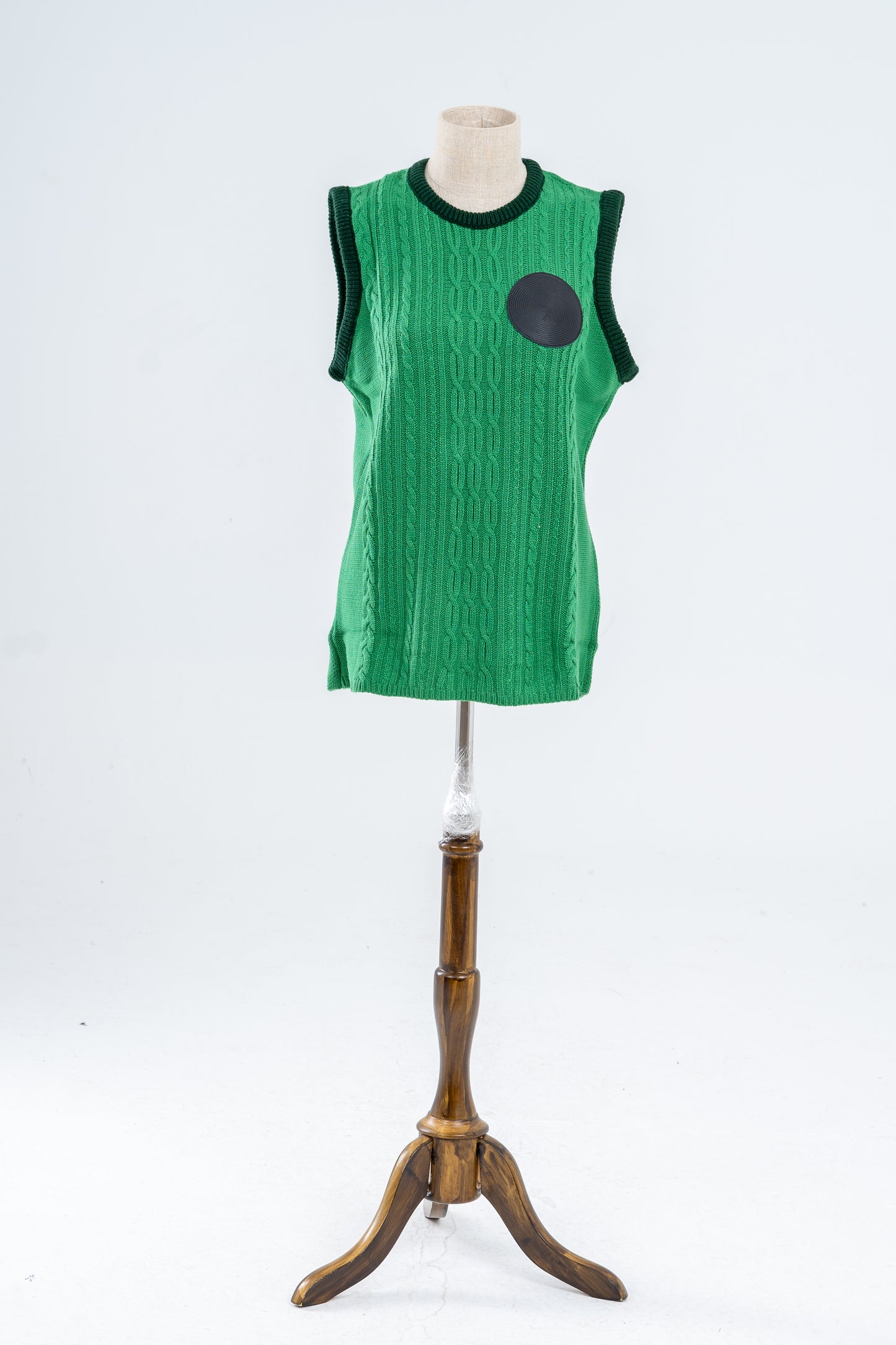 Green Knitted and Jacquard Vest