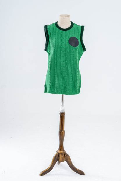 Green Knitted and Jacquard Vest