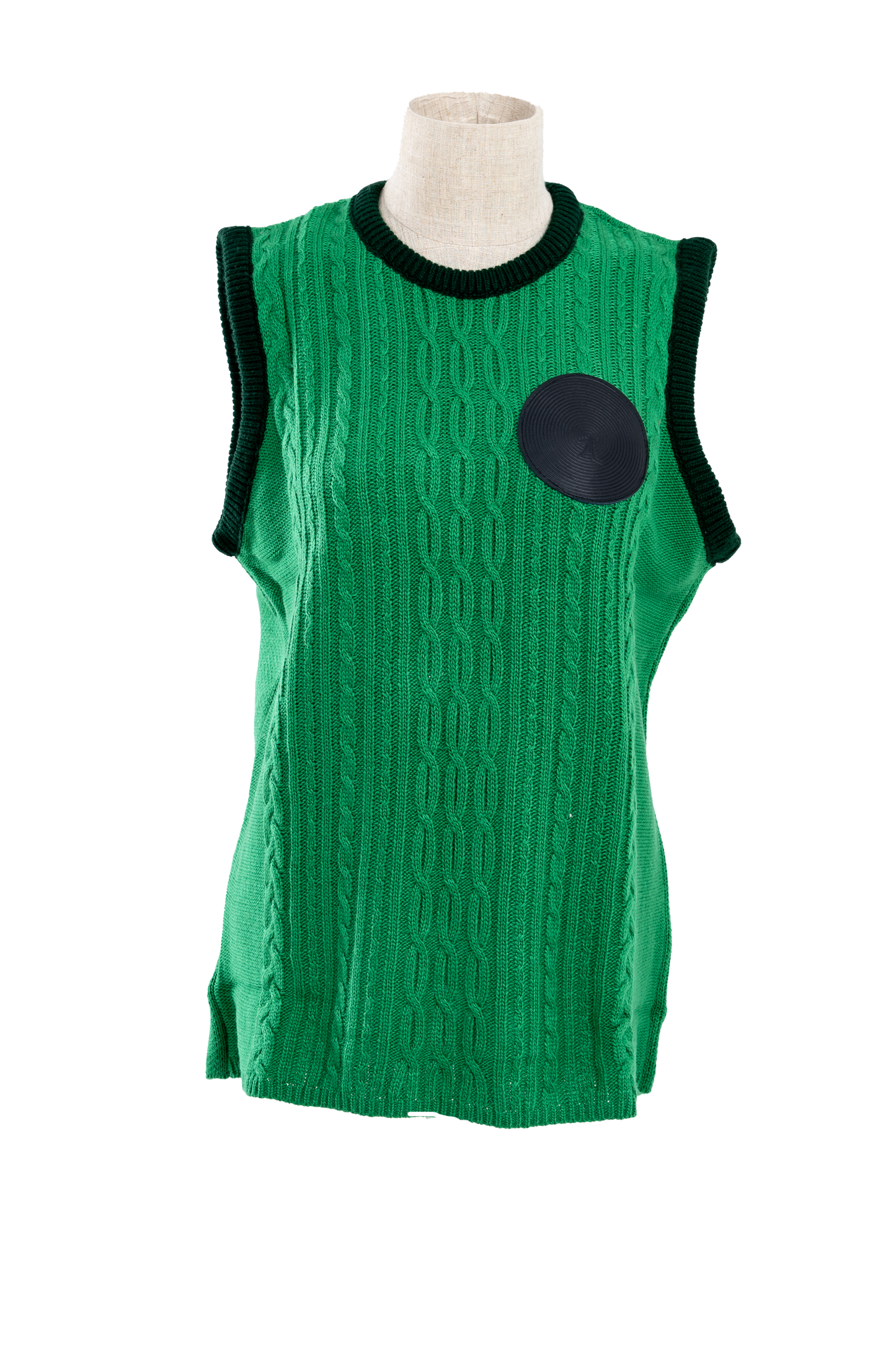 Green Knitted and Jacquard Vest