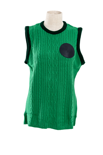 Green Knitted and Jacquard Vest