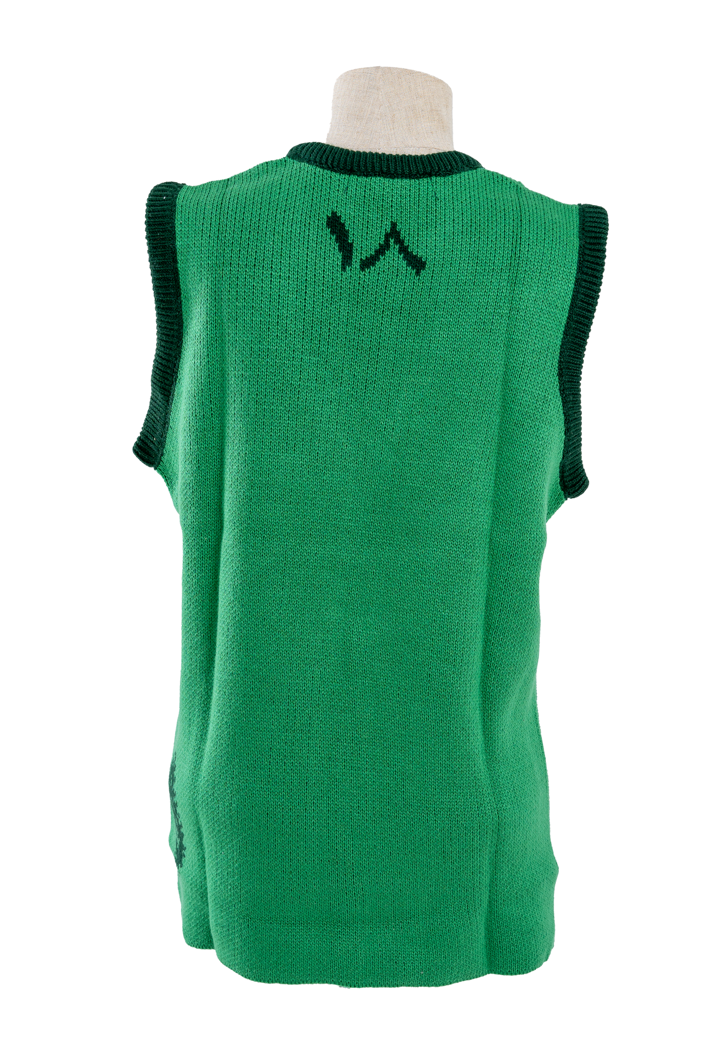 Green Knitted and Jacquard Vest