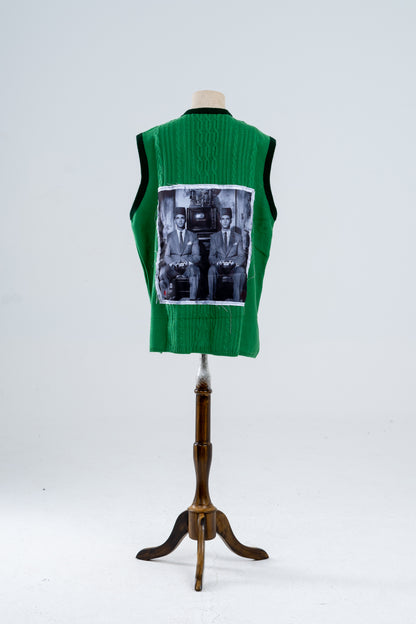 Green Knitted and Jacquard Vest
