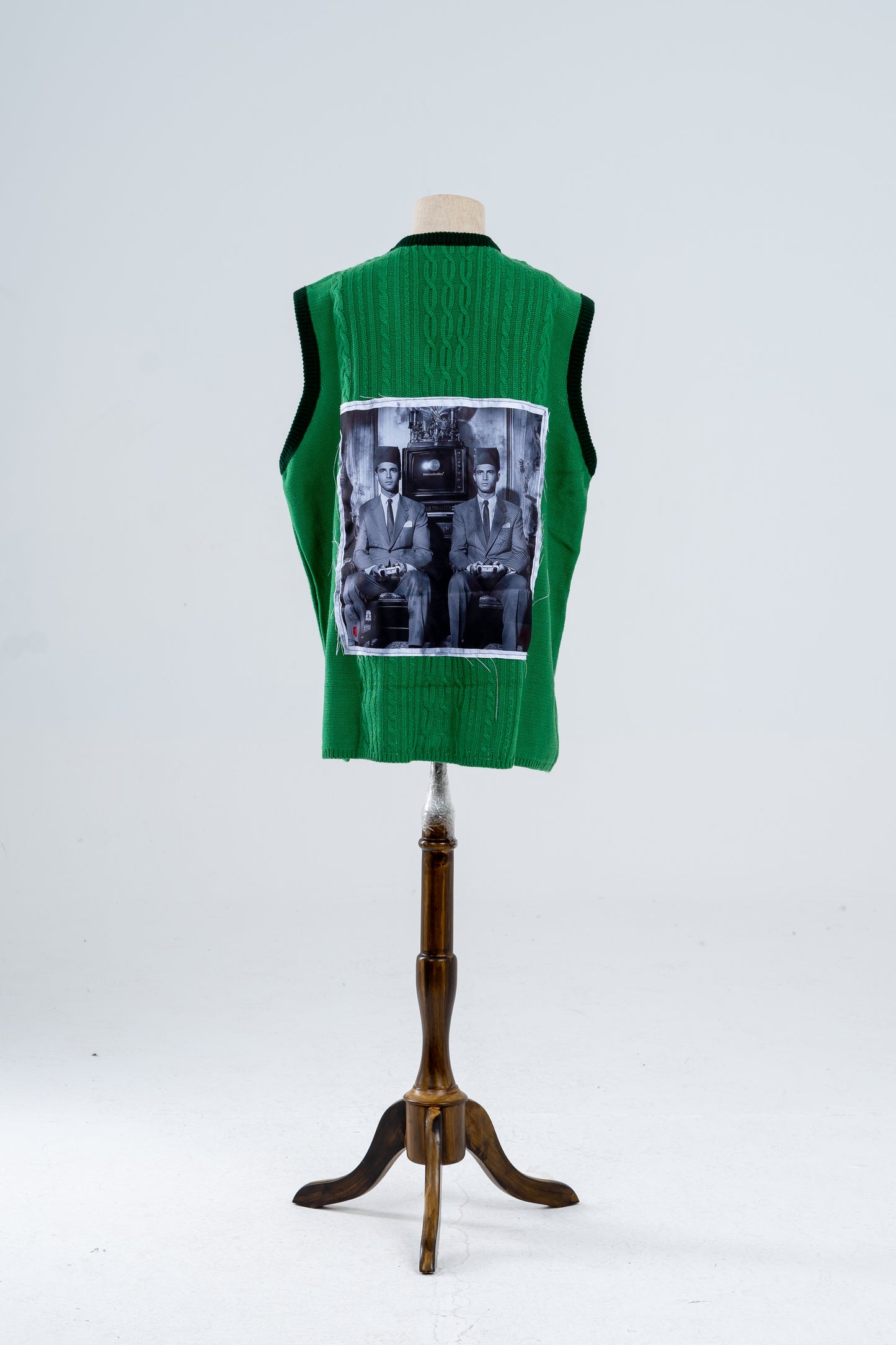 Green Knitted and Jacquard Vest