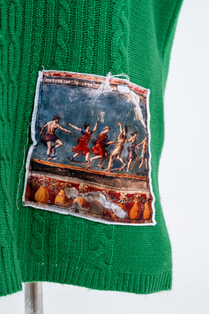 Green Knitted & Jacquard Vest