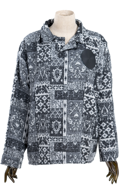 Black Patterned Polo