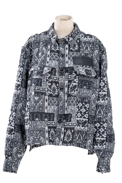 Black/White Patterned Jacquard Shirt