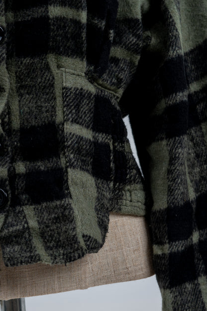 Cropped Green Plaid shirt