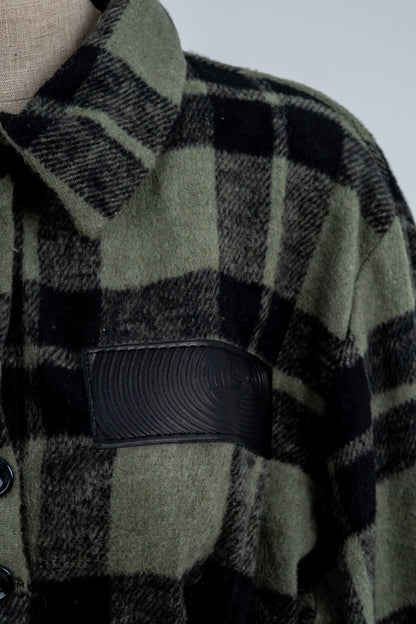 Cropped Green Plaid shirt