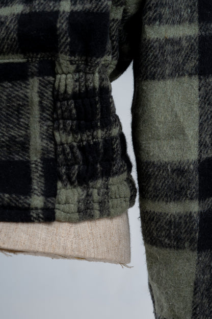 Cropped Green Plaid shirt
