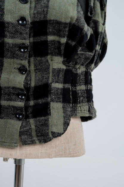 Cropped Green Plaid shirt