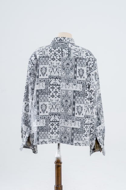 Gray/Black Patterned Jacquard shirt