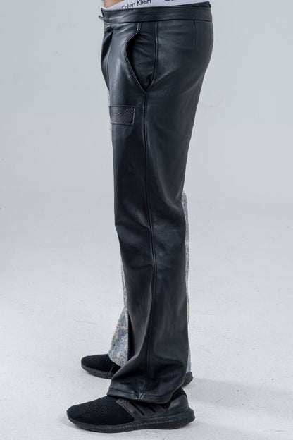 Genuine leather and Alexandra Jacquard Pants