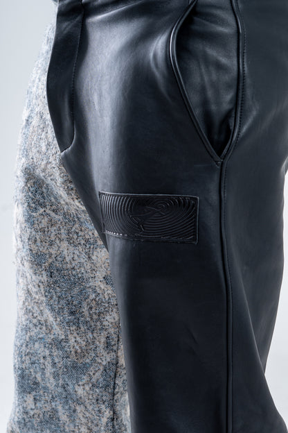 Genuine leather and Alexandra Jacquard Pants
