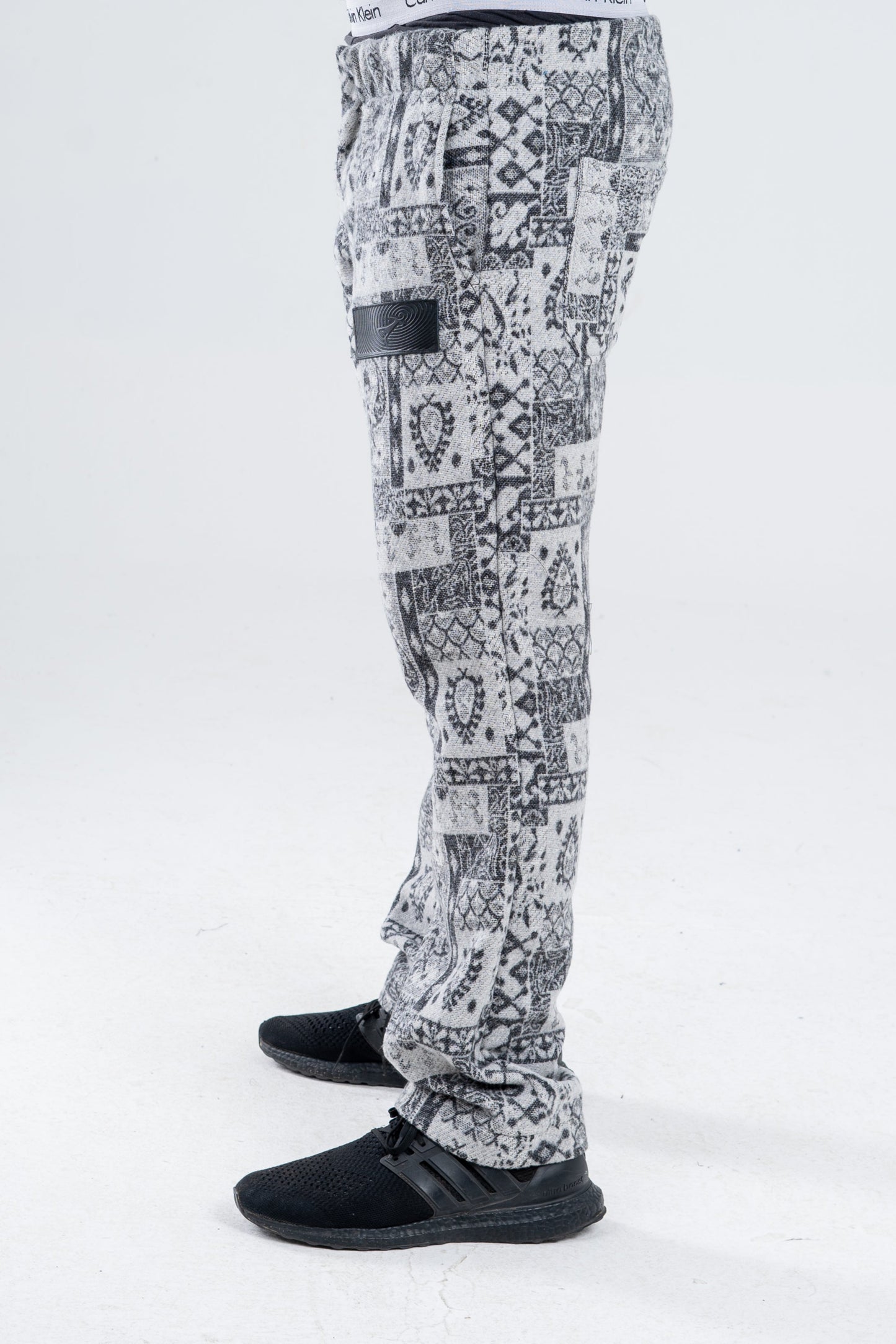 Gray/White Patterned Pants