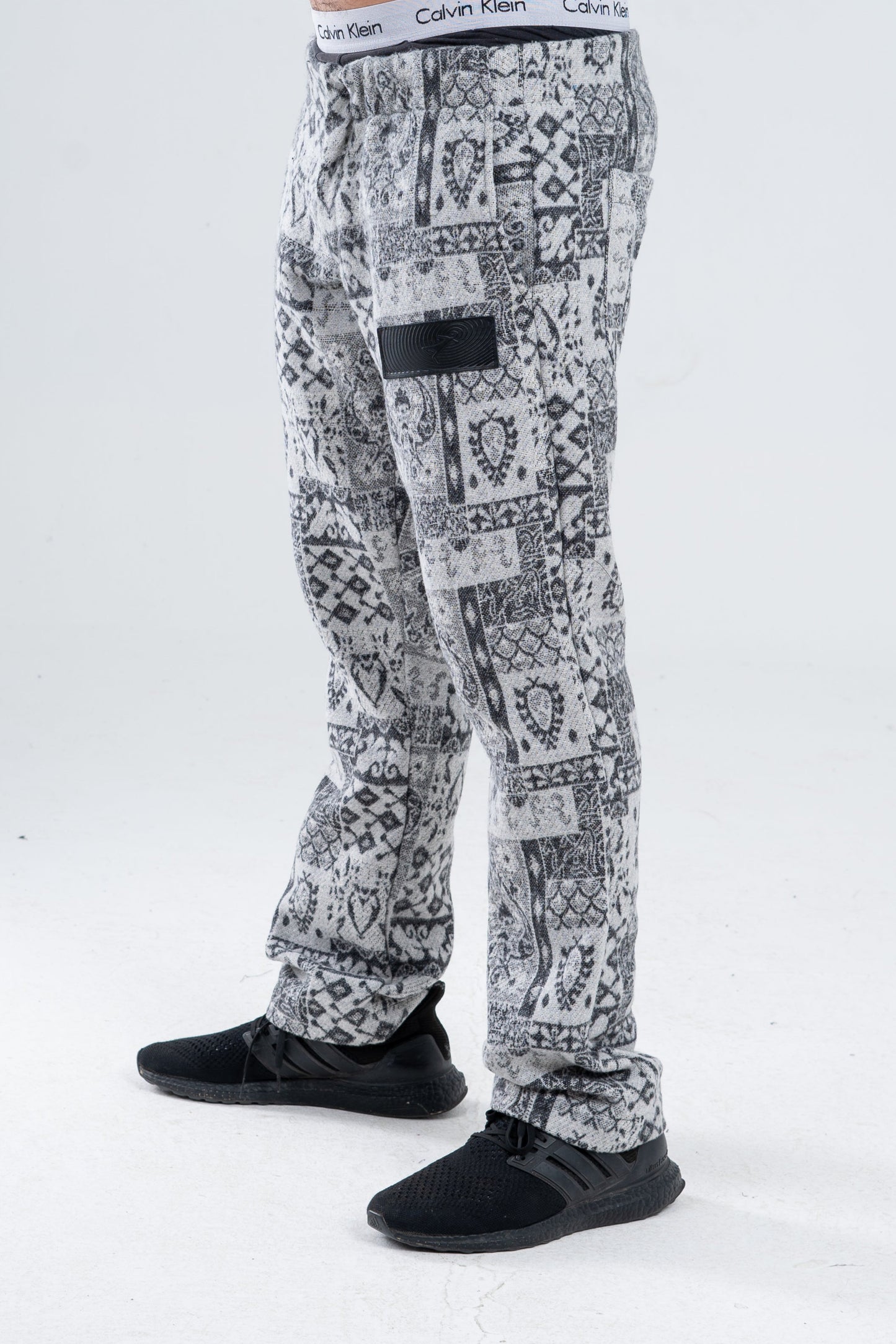 Gray/White Patterned Pants