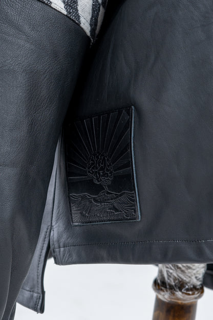 Genuine Leather Checkered Flannel