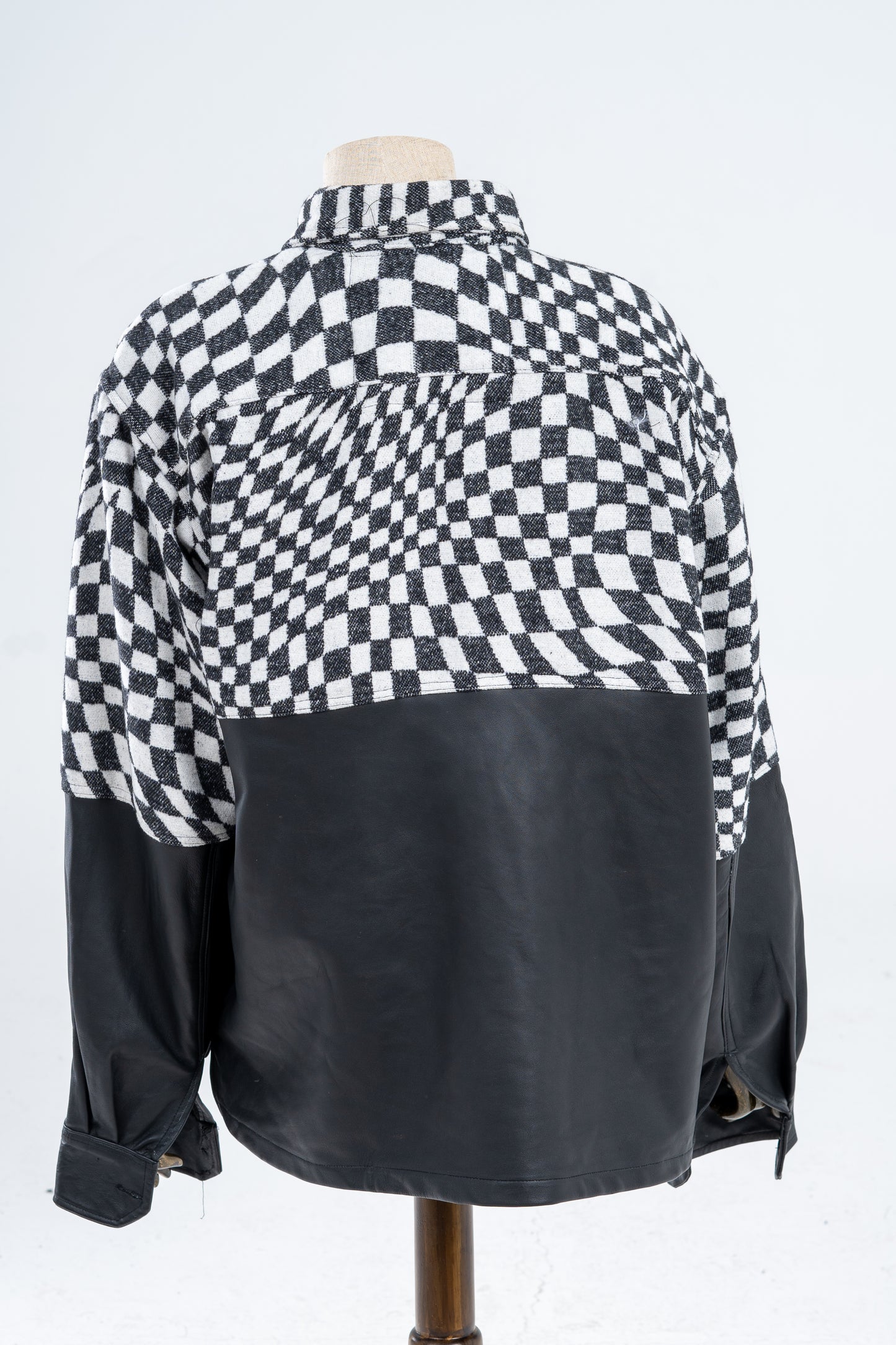 Genuine Leather Checkered Flannel