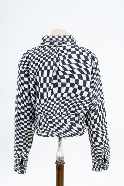 Cropped Checkered Shirt