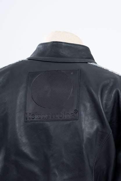 Genuine Leather Jacquard Racer Jacket