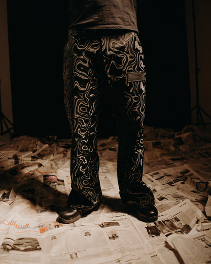 Patterned leather pants